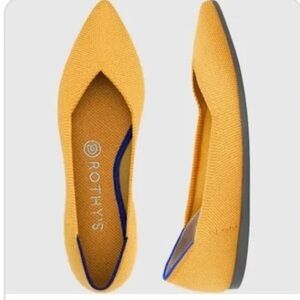 Rothy’s Women’s The Pointed Toe Flats in Marigold Yellow Size 6.5